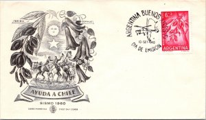 Argentina 1960 FDC -Help Chile - Buenos Aires - J71