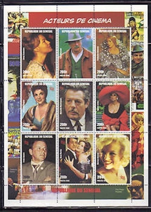 Senegal MNH S/S 1347 Cinema Actors & Actresses 1998 9 Stamps