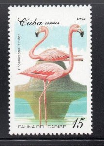 CUBA Sc# 3604  CARIBBEAN FAUNA marine life wildlife FLAMINGO  15c 1994 MNH