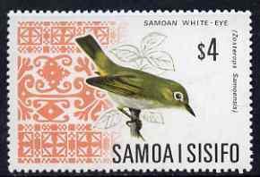 Samoa 1967 Somoan White-eye bird $4 fine unmounted mint S...