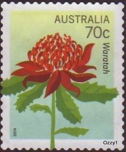 Australia 2014 Sc#4061, SG#4138c 70c State Flowers Waratah NSW USED-VF-NH.