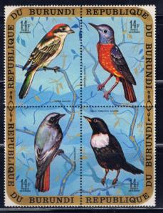 Burundi C134 NH 1970 Birds block of 4 