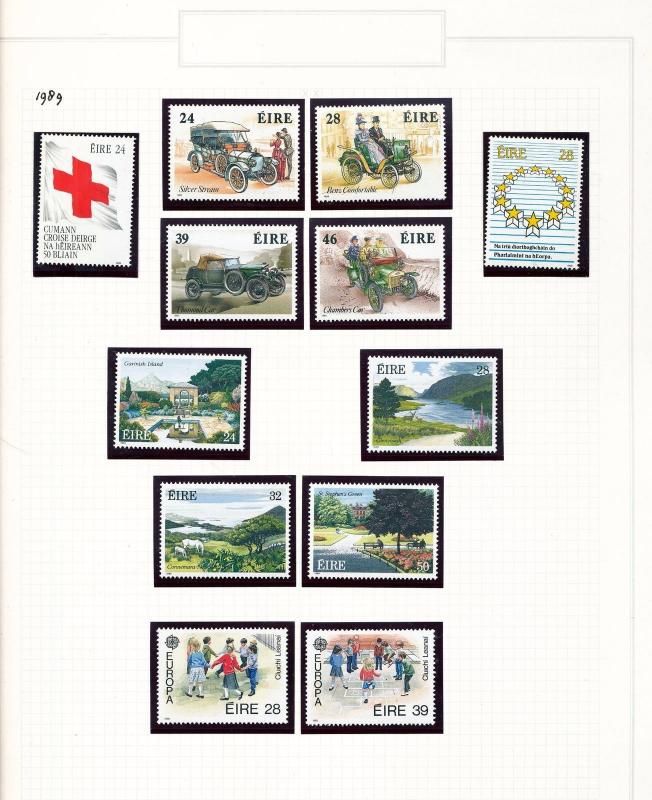 IRELAND 1988/91 Cars Flowers Dues Birds MNH (70+Stamps) Sam 840