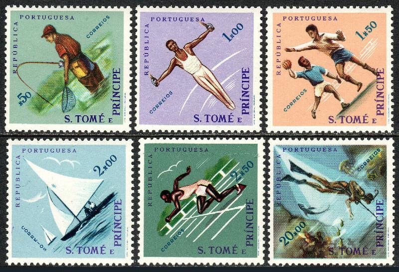 St Thomas & Prince Islands 374-379, Mint. Sports:Angling,Gymnast,Handball, 1962