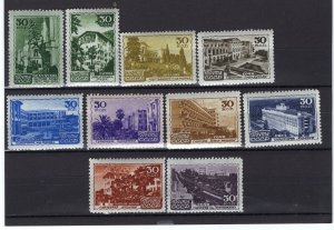 RUSSIA YR 1947,SC 1162-71,MI 1152-61,MNH,RUSSIAN SANATORIA,DARK SHADE VARIETY