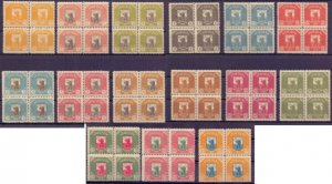 Karelia Finland 1922 Uhtua Karelian Republic RARE full set of 15 quarterblocks