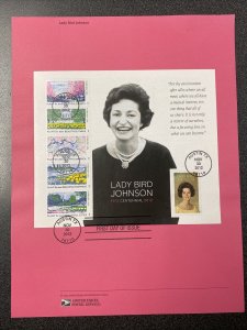 FDC # 4716 Lady Bird Johnson Pane Of 6 First Day Of Issued 2012 USPS