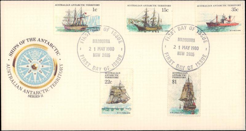 Australian Antarctic Territory, Worldwide First Day Cover, Ships