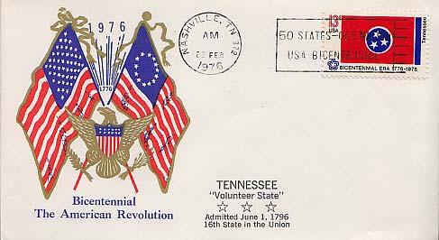 United States, First Day Cover, Flags, Tennessee