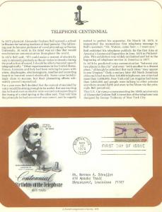 Telephone 1876-1976, FDC's (USHFDC1683)