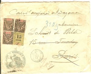 French Colonies, Madagascar, 1902 cover to Paris endorsed Corps D'Occupation...