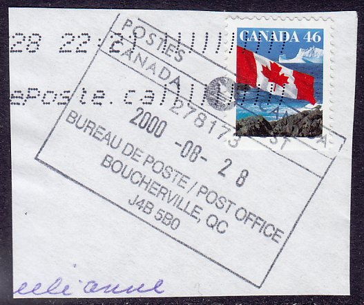 Canada - 1998 - Scott #1682 - used on piece - BOUCHERVILLE QC pmk