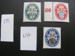 Germany 1925 MNH SC B12-14 SET  XF 45 EUROS (171)