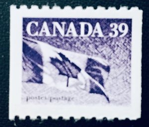 Canada #1194B 39¢ Flag Coil (1990). MNH