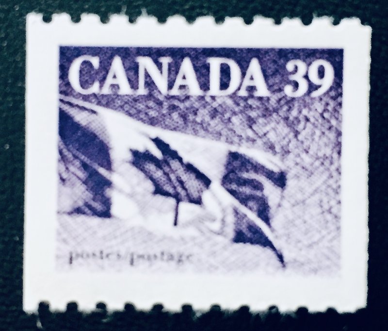Canada #1194B 39¢ Flag Coil (1990). MNH