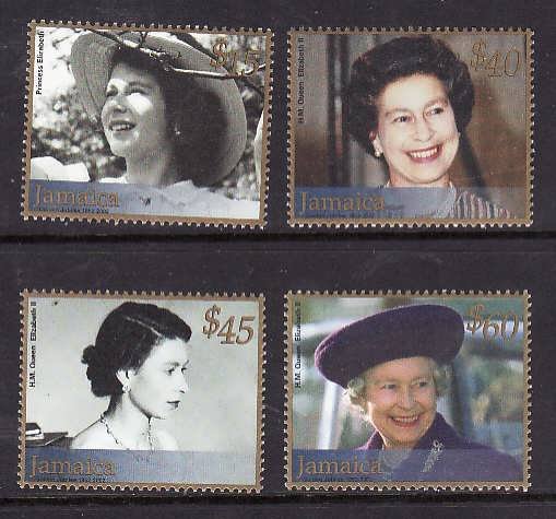 Jamaica-Sc#952-5-Unused NH set-QEII-50th Reign-2002-