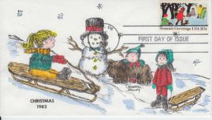 1982 Christmas Sledding (Scott 2027) Karen's HC FDC