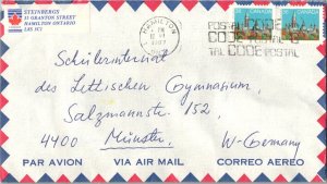 Canada 36c Parliament Buildings (2) 1987 Hamilton, Ont. Airmail to Munster, G...