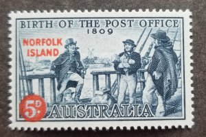 Norfolk Island 150th Post Office Australia 1959 (stamp) MNH *surcharge Overprint