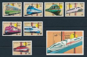 [114037] Cambodia 1989 Railway trains Eisenbahn with Souvenir sheet MNH