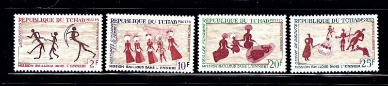 Chad 163-66 MNH 1968 Rock Paintings