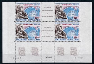 French POLYNESIA 1990 Gen. Gaulle. Birth Cent. (1v Cpt, B/4) VF MNH CV$20