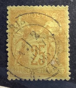 France 1879 Scott 99 used - 25c, Peace & Commerce