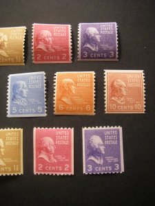 PREXIE COILS COMPLETE, Scott 839 - 851, MNH NICE GROUP