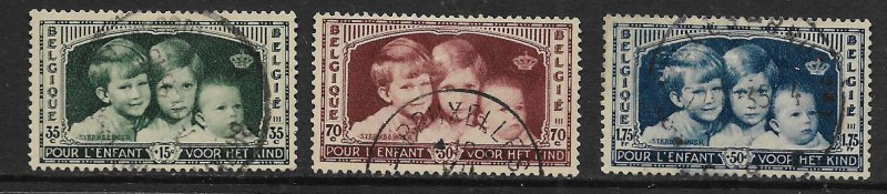 BELGIUM  B163-B165   USED  PRINCESS JOSEPHINE & PRINCE ALBERT SET 1935