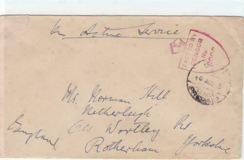 egypt 1940's on active service british field post censor cover  ref r15547