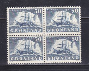 Greenland 35 Block Of 4 MNH Ships (B)