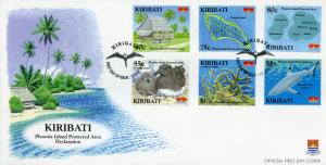 Kiribati 2008 FDC Phoenix Island Protected Area 6v Set Cover Birds Sharks Stamps