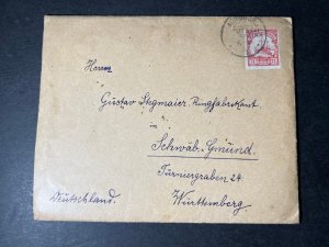 1912 German West Africa Cover Morogoro to Schwab Gmund Wurttemberg Germany