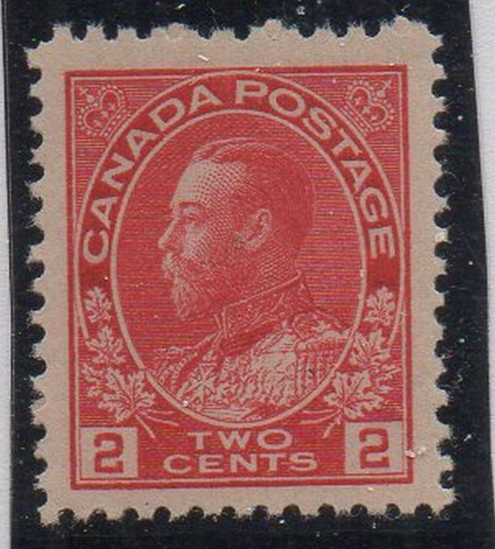 Canada Sc 106 1911 2 c carmine GV Admiral stamp mint NH