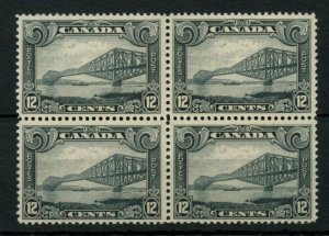 ?#156 block of 4 twelve cent Quebec Bridge  VF MNH Cat $560 Canada mint 