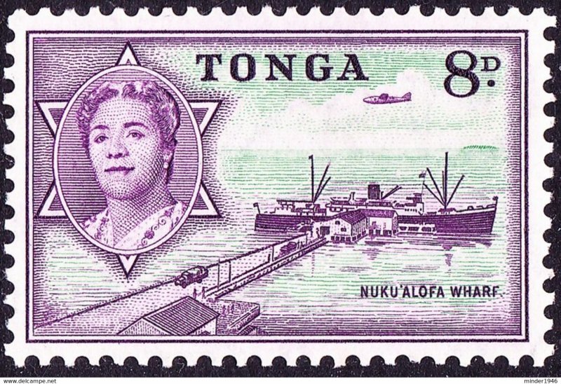 TONGA 1953 8d Emerald & Deep Reddish Violet SG109 MH