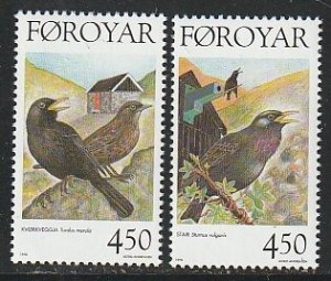 1998 Faroe Islands - Sc 330-1 - MNH VF - 2 single - Birds