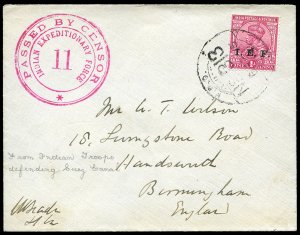 India #M36, 1914 censored cover (Sikhs 51 Frontier Force emblem on backflap...