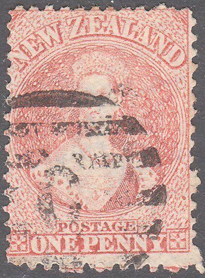 NEW ZEALAND 1864 Chalon 1d perf 12½ fine used SG111..........................616