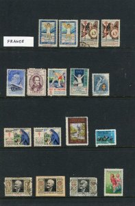 FRANCE; 1930s-50s early Christmas & Charity Stamps fine USED LOT