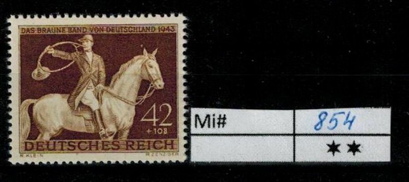 Deutschland Reich TR02 DR Mi 854 1939 Reich Postfrisch ** MNH