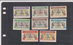 Albania in Exile John Kennedy Memorial Stamps Overprinted in Black Set of 8 MNH