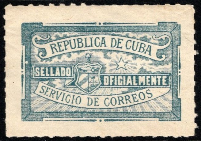 1915 Republic of Cuba Post Office Official Seal Sellado Oficialmente MNH