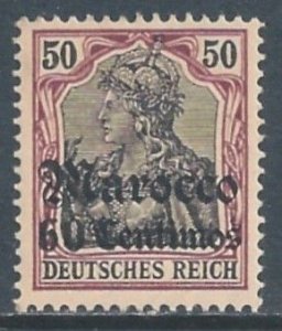 Germany Offices in Morocco #27 MH 50pf Germania Issue Ovptd. Marocco & Surc...
