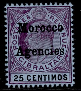 MOROCCO AGENCIES EDVII SG27, 25c purple & black/blue, LH MINT. Cat £70.