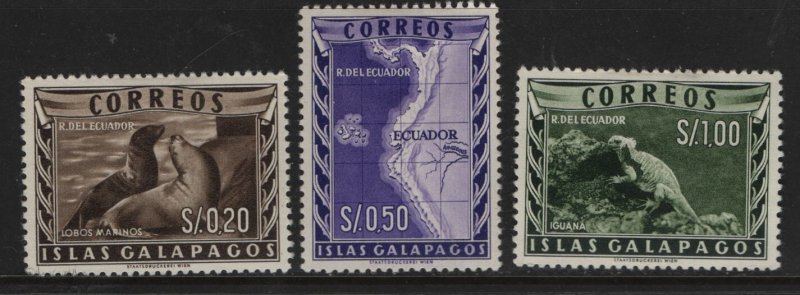 ECUADOR  L1-L3 MINT HINGED   GALAPAGOS ISLANDS SET