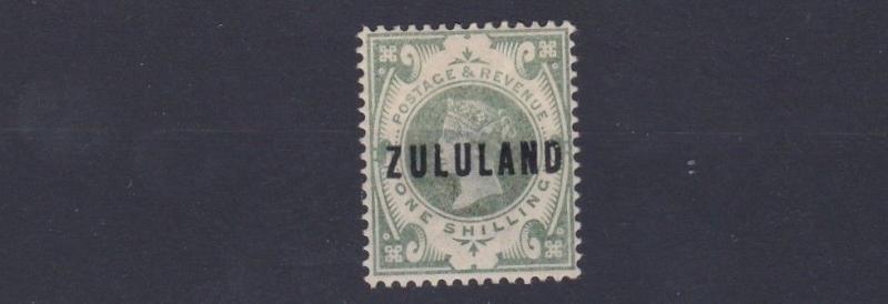 ZULULAND  1888 - 93     S G 10   1/-  DULL GREEN    MH   CAT £150  