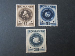 Romania 1946 Sc 625-7 set MNH