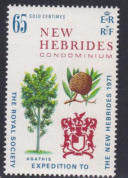 Br. New Hebrides # 148, Kauri Pine Tree, Coat of Arms, NH