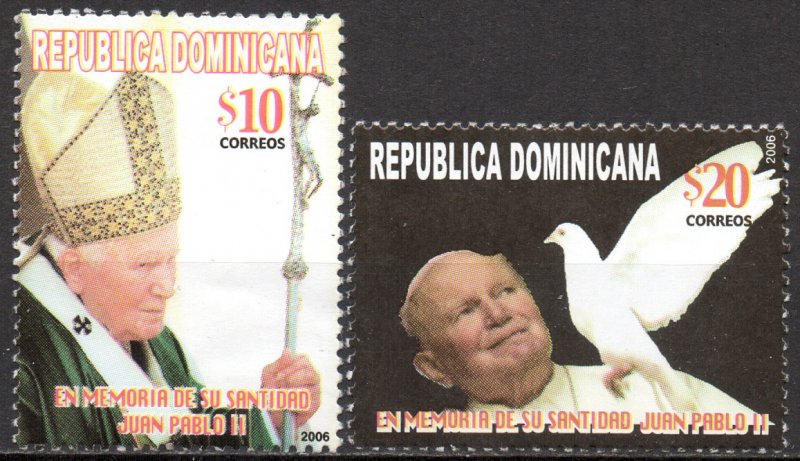 Dominican Republic. 2006. 2093-94. Pope Paul Dove 2. MNH.